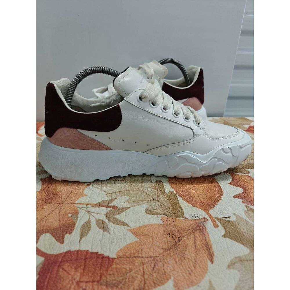 Alexander McQueen Courtdaim Velour Leather Sneakers Women's Size EU 40 US 10 - Picture 2 of 4